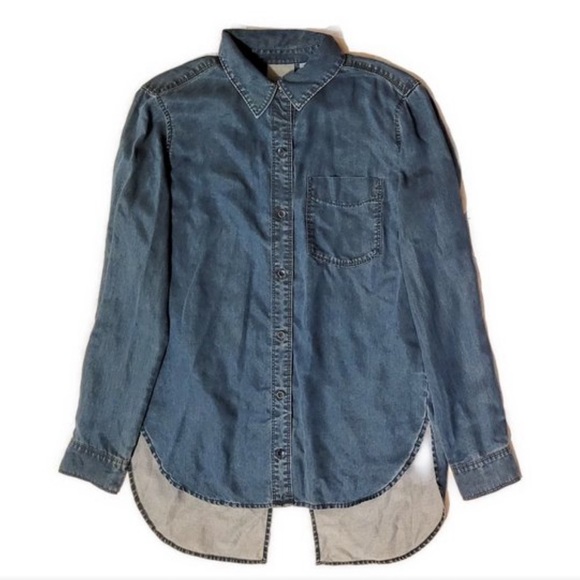 NWT Athleta Bootjack Chambray Split Back Button Down - Picture 6 of 7
